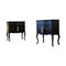 Rococo Style Nightstands with Modern Flat Black Finish, Set of 2 10