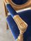 Louis XVI Armlehnstühle aus vergoldetem Holz mit blauem Klein Samt, 2er Set 11