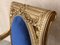 Louis XVI Armlehnstühle aus vergoldetem Holz mit blauem Klein Samt, 2er Set 8