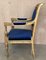 Louis XVI Style Giltwood Armchairs with Blue Klein Velvet, Set of 2 4