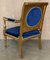 Louis XVI Style Giltwood Armchairs with Blue Klein Velvet, Set of 2 3