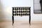 Table de Chevet Style Gustavien avec Design Arlequin Noir et Blanc 5