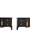 Tables de Chevet Style Gustavien Noires avec Détails en Laiton, Set de 2 3