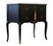 Gustavian Style Nightstands in Black with Brass Details, Set of 2 5