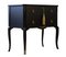 Gustavian Style Nightstands in Black with Brass Details, Set of 2, Image 5