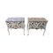 Antique Gustavian Style Nightstands in White with Marble Top, Set of 2 5