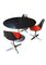 Black & Orange Circular Dining Table Set from Maurice Burke for Arkana Tulip, 1960s, Set of 4, Image 1