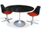 Black & Orange Circular Dining Table Set from Maurice Burke for Arkana Tulip, 1960s, Set of 4 2