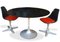 Black & Orange Circular Dining Table Set from Maurice Burke for Arkana Tulip, 1960s, Set of 4, Image 2