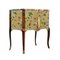 Gustavian Style Nightstand with Christian Lacroix Gold Butterfly Design and Natural Marble Top 1