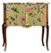 Gustavian Style Nightstand with Christian Lacroix Gold Butterfly Design and Natural Marble Top 2