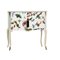 Table de Chevet Style Gustavien avec Motif Papillon Christian Lacroix et Plateau en Marbre Peint 2