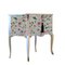 Gustavian Style Nightstand with Christian Lacroix Butterfly Design and Painted Marble Top 1