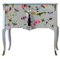 Gustavian Style Nightstand with Christian Lacroix Butterfly Design and Painted Marble Top 2