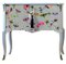 Gustavian Style Nightstand with Christian Lacroix Butterfly Design and Painted Marble Top, Image 2
