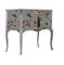 Gustavian Style Nightstand with Christian Lacroix Butterfly Design and Painted Marble Top 1