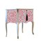 Gustavian Style Nightstand with Coral Design and Painted Marble Top 1