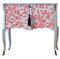 Gustavian Style Nightstand with Coral Design and Painted Marble Top 2