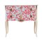 Gustavian Style Nightstand with Coral Design and Painted Marble Top 2