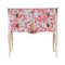 Table de Chevet Style Gustavien avec Design Corail et Plateau en Marbre Peint 2