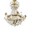 Antique Empire Six Arm Chandelier with Different Cut Crystals, 1900s 3