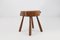 Solid Wooden Rustic Stool, 1920s 4