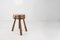 Solid Wooden Rustic Stool, 1920s, Image 3