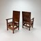 Antique Castle Dining Chairs in Oak and Leather, 1900s, Set of 6 13