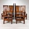 Antique Castle Dining Chairs in Oak and Leather, 1900s, Set of 6 21