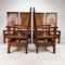 Antique Castle Dining Chairs in Oak and Leather, 1900s, Set of 6, Image 21