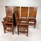 Antique Castle Dining Chairs in Oak and Leather, 1900s, Set of 6 20