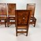 Antique Castle Dining Chairs in Oak and Leather, 1900s, Set of 6, Image 7
