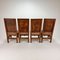 Antique Castle Dining Chairs in Oak and Leather, 1900s, Set of 6, Image 14