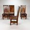 Antique Castle Dining Chairs in Oak and Leather, 1900s, Set of 6 16