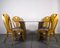Juego de mesa de comedor y sillas Mid-Century de ratán, años 80. Juego de 5, Imagen 2
