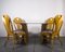 Mid-Century Rattan Dining Table & Chairs Set, 1980s, Set of 5 2