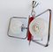 Funky Ceiling Lamp with Red Lacquered Metal Stem 3