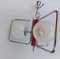 Funky Ceiling Lamp with Red Lacquered Metal Stem 17