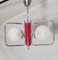 Funky Ceiling Lamp with Red Lacquered Metal Stem, Image 8
