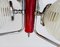 Funky Ceiling Lamp with Red Lacquered Metal Stem 9
