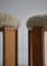 Shepskin & Oak Bonanza Stools by Esko Pajamies for Asko, Finland, 1960s, Set of 2, Image 4