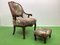 Antique Historicism Chair with Stool, 1890s, Set of 2 1