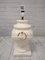 Vintage Table Lamp with Light Cream Ceramic Base with Golden Details 6