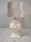 Vintage Table Lamp with Light Cream Ceramic Base with Golden Details 1