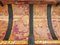 Baúl antiguo de madera de abeto pintada con cubierta de listones bombardeados y herrajes originales, Imagen 13