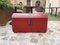 Antique Trunk in Painted Fir Wood with Bombed Slatted Cover and Original Hardware 3