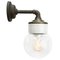 Industrial White Porcelain & Clear Glass Brass Wall Lamp, Image 2