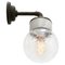 Industrielle Wandlampe aus weißem Porzellan & Klarglas & Messing 5