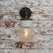 Industrial White Porcelain & Clear Glass Brass Wall Lamp 7