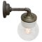 Industrielle Wandlampe aus weißem Porzellan & Klarglas & Messing 4